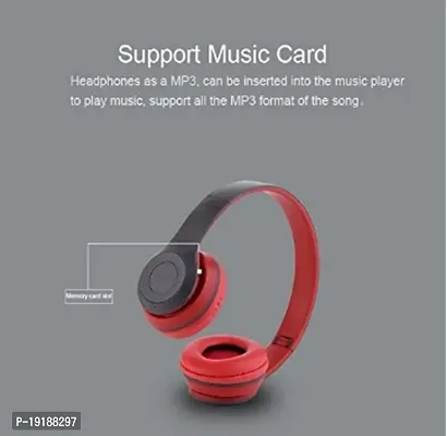 Wireless Bluetooth Portable Sports Headphones with Microphone Feature, Stereo FM, Memory Card Support, Compatible with All Android-thumb0