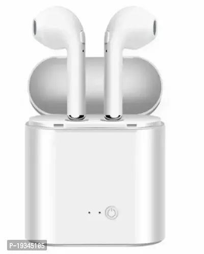 I7S TWS DUAL BLUETOOTH EARPODS Bluetooth Headset  (White, True Wireless)-thumb0