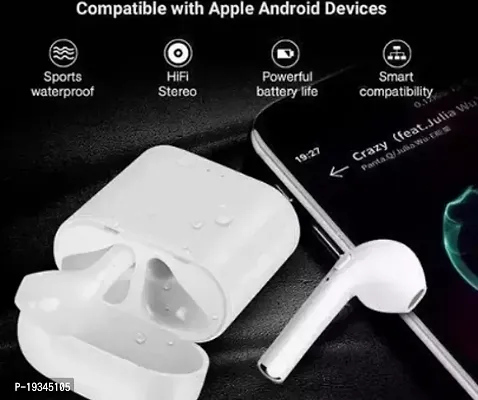 I7S TWS DUAL BLUETOOTH EARPODS Bluetooth Headset  (White, True Wireless)-thumb2