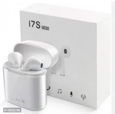 I7S TWS DUAL BLUETOOTH EARPODS Bluetooth Headset  (White, True Wireless)-thumb3