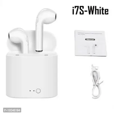 I7S Bluetooth Truly Wireless In Ear Earbuds With Mic Bluetooth Headset  (White, True Wireless)-thumb0