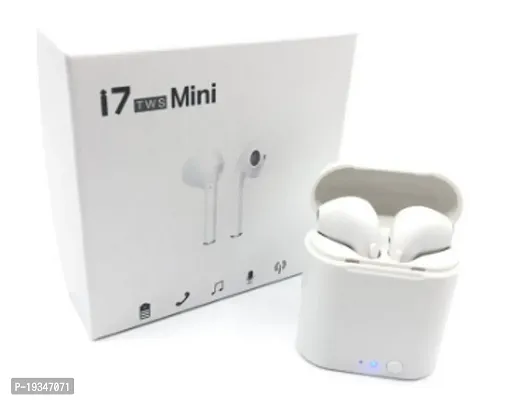 I7S TWS DUAL BLUETOOTH EARPODS Bluetooth Headset  (White, True Wireless)-thumb2