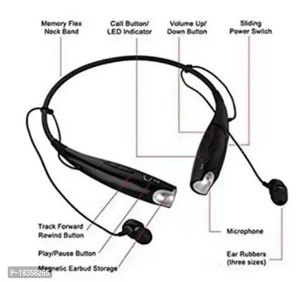 Wireless Sport Stereo Headset HBS-730 Neckband Bluetooth Earphones YA175 Bluetooth Headset  (Black, In the Ear)-thumb2