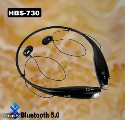 Best Quality Wireless Sport Stereo Bluetooth Headset HBS-730 Neckband N258 Bluetooth Headset  (Black, In the Ear)-thumb0