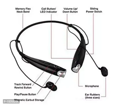 Best Quality Wireless Sport Stereo Bluetooth Headset HBS-730 Neckband N258 Bluetooth Headset  (Black, In the Ear)-thumb2
