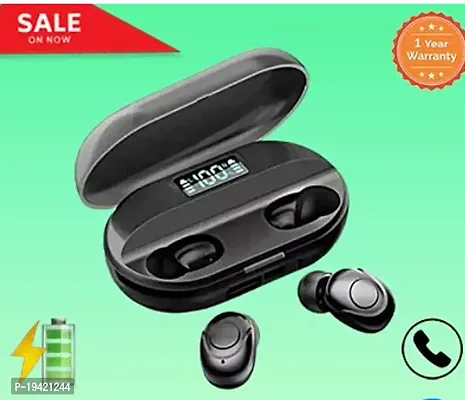 Wireless Earbuds with Mic for Crystal Clear Calls (Black) Bluetooth Headset  (Black, True Wireless)-thumb0