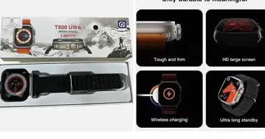 T800 ULTRA 1.99Premium Matt BLACK Series 8 Titanium Design Smartwatch-thumb2