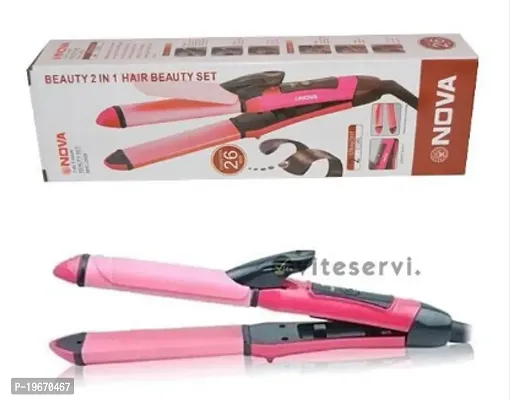 NHC-2009 2 in 1 Nova Hair Straightener Plus Curler Machine for Women (Pink) NHC-2009 Hair Straightener  (Pink)