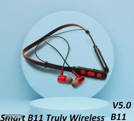 B11 Neckband Bluetooth Neckband B11 for All Smartphones  Tablets Bluetooth Headset  (Red, In the Ear)