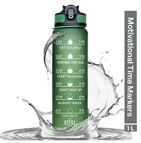 Water Bottle with Time Marker and Straw 32oz - BPA Free Tritan Leak-proof Gym Bottle with Safety Lock for Fitness, Outdoor Sports, Home, Office-thumb2