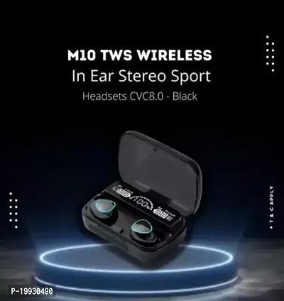 M10 TWS Bluetooth Earbuds Wireless Bluetooth 5.1 Stereo IPX7 Waterproof Bluetooth Headset  (Black, True Wireless)
