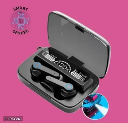 Earbuds M19 with 40 Hours Palyback and ASAP Charge Bluetooth Headset  (Black, True Wireless)-thumb0