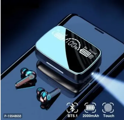M19 TWS Bluetooth 5.0 Wireless Earbuds Touch Waterproof IP7X LED Digital Display Bluetooth Headset (Black, True Wireless)-thumb0