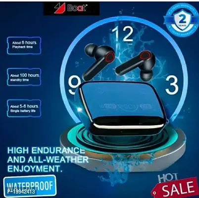 M19 TWS Bluetooth 5.0 Wireless In Ear Earbuds Touch Waterproof LED Digital Display Bluetooth Headset (Black, True Wireless)-thumb2