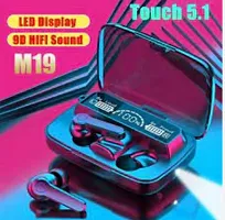 M19 TWS Bluetooth 5.0 Wireless In Ear Earbuds Touch Waterproof LED Digital Display Bluetooth Headset (Black, True Wireless)-thumb2