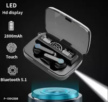 M19 TWS Bluetooth 5.0 Wireless In Ear Earbuds Touch Waterproof LED Digital Display Bluetooth Headset (Black, True Wireless)