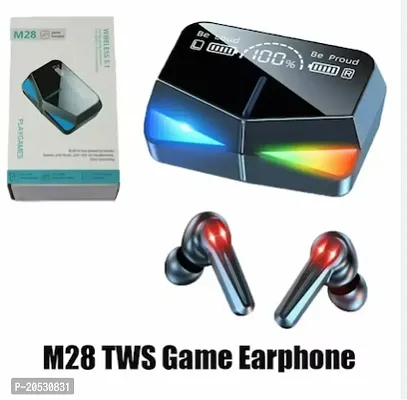 M28 Wireless Bluetooth Earbuds with Touch Control and Dual LED Charging Display, 180H Playtime Headphones with Noise Cancellation Low Latency Gaming TWS-thumb3