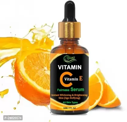Quat Vitamin C And Vitamin E Fairness Serum, Instant Whitening And Brightening Skin, Age Defying Serum-30 Ml