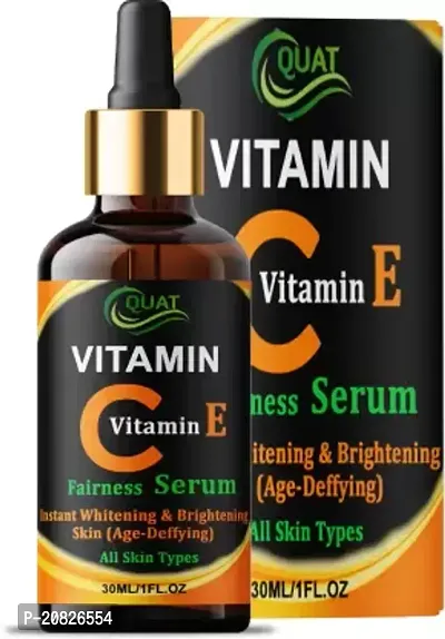 Quat Vitamin C Skin Brightening, Anti Aging, Spotless Skin, Sun Protection, Under Eye Circles, Facial Serum With Vitamin E And Hyaluronic Acid-30 Ml