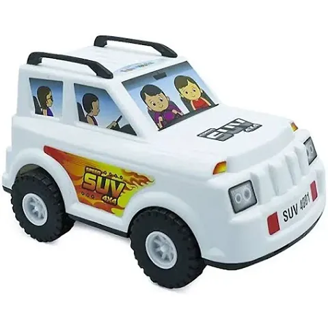Stylish White Plastic Friction Car Toy For Kids