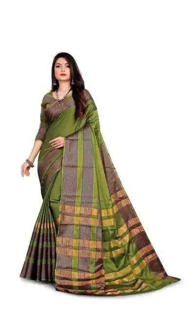 Trendy Cotton Silk Sarees With Blouse Piece