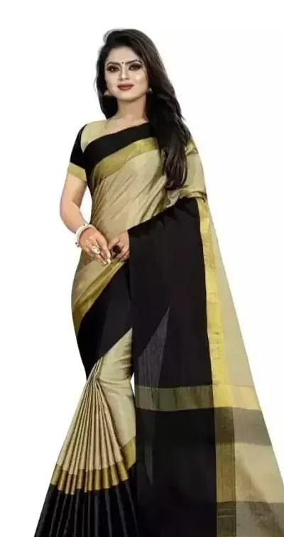 Stylish Crepe Saree with Blouse piece For Women