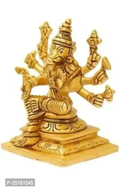 Varahi Amman 8 Handed Brass Statue | Lord Vishnu's Varaga Avatar Idol Statue | Varaga Devi Brass Idol | Varagi Silai (Small Size : 5x6 cm)-thumb2