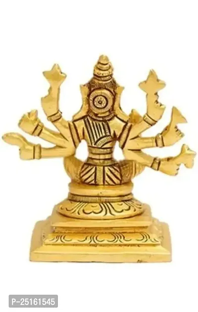 Varahi Amman 8 Handed Brass Statue | Lord Vishnu's Varaga Avatar Idol Statue | Varaga Devi Brass Idol | Varagi Silai (Small Size : 5x6 cm)-thumb3