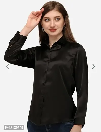 Classic Polyester Solid Shirt for Women-thumb3