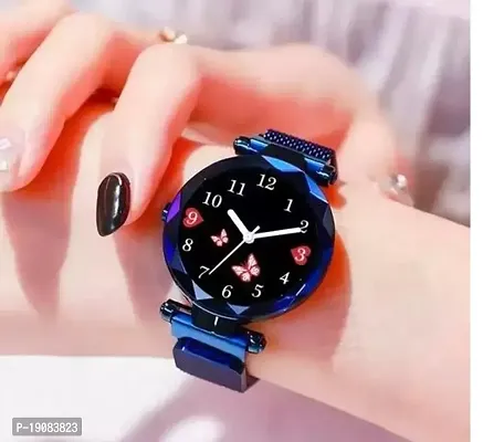 Stylish Blue Stainless Steel Analog Watches For Women