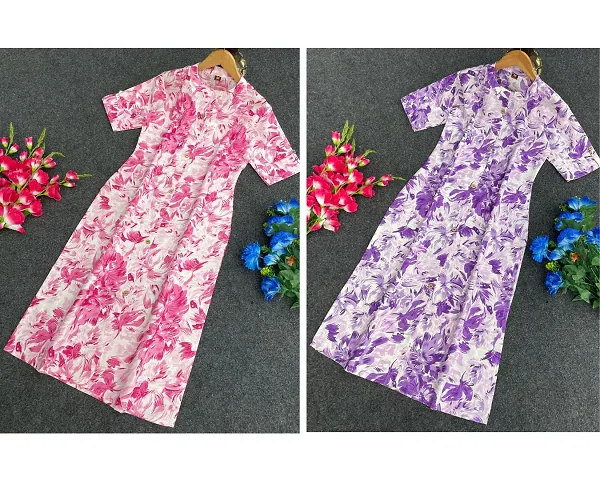 New Cotton Slub printed kurta- combo 2