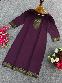 Primium Collection of Slub Cotton Straight Kurti-thumb1