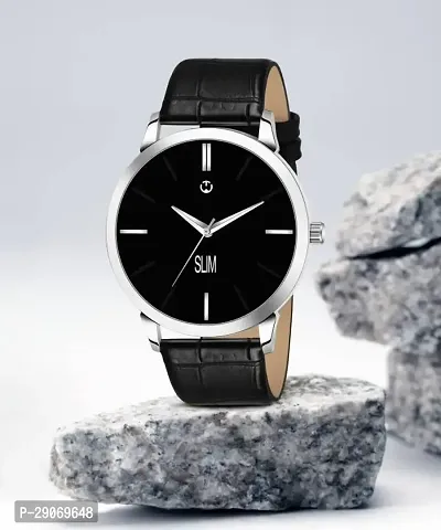 Black Formal  Watch For Men Leather Watch for Men Wrist Watch-thumb0