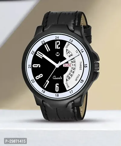 Black Leather Formal Watch Day And Date Watch For Men Leather Watch for Men Wrist Watch