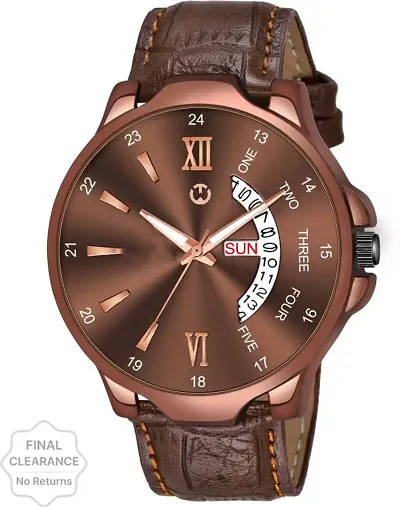 Stylish Synthetic Leather Analog Watch For Men