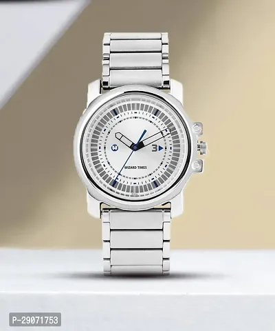 Silver Stainless Steel Formal Men's Watch Analog Wrist Watch For Men