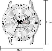 Silver Stainless Steel Silver Day  Date Dial Formal Men's Watch Analog Wrist Watch For Men-thumb3