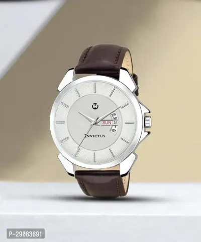 Brown Leather Formal Watch Day and Date Dial Watch For Men Leather Watch for Men Wrist Watch