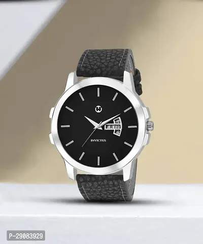 Black Leather Formal Watch Day and Date Dial Watch For Men Leather Watch for Men Wrist Watch