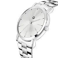 Silver Stainless Steel Silver Dial  Formal Men's Watch Analog Wrist Watch For Men-thumb2