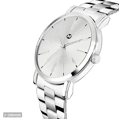 Silver Stainless Steel Silver Dial  Formal Men's Watch Analog Wrist Watch For Men-thumb3