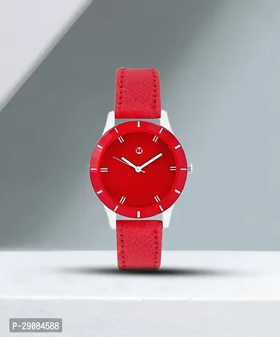 Red Leather Formal Watch Watch For Women's Leather Watch for Women's Wrist Watch-thumb0