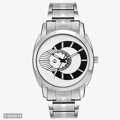 Silver Stainless Steel Formal Men's Watch Analog Wrist Watch For Men-thumb3