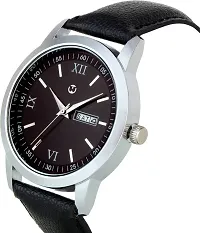 Black Leather Formal Watch Day and Date Dial Watch For Men Leather Watch for Men Wrist Watch-thumb3