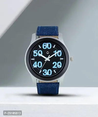 Blue Fabric Formal Watch Watch For Men Leather Watch for Men Wrist Watch-thumb0