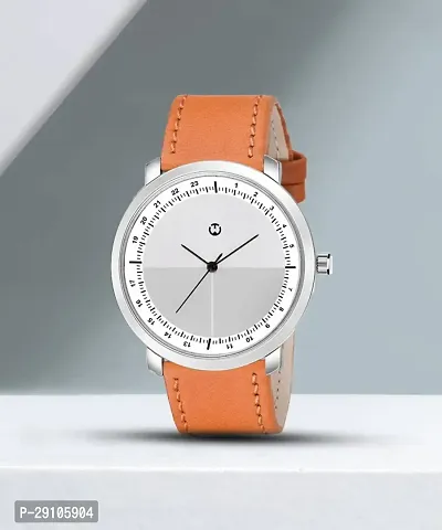 Orange Leather Formal Watch Watch For Men Leather Watch for Men Wrist Watch