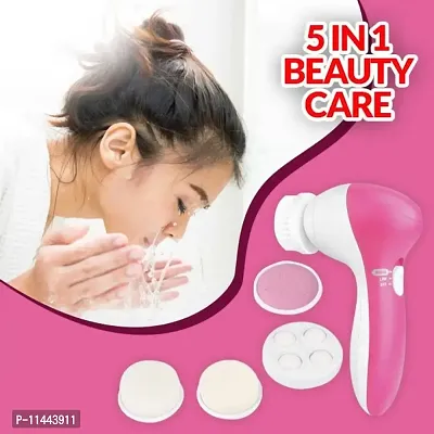 Battery Powered 5-In-1 Smoothing Body Face Beauty Care Facial Massager, White