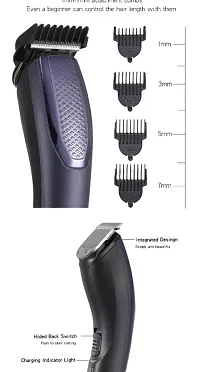 HTC AT-1210 Professional Beard Trimmer For Man Durable Sharp Accessories Blade Trimmer and Shaver with 4 Trimming Combs(COLOR MAY VERY)-thumb1