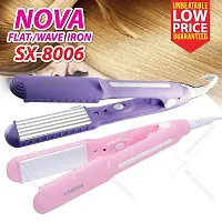 SX-8006 Hair crimpper  with ceramic plate hair straightener for ladies and girls (Multicolor)-thumb1