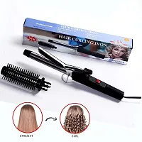 NHC-471B Hair Curling Iron Rod for Women For Home Use Instant Heat Styling Brush Motor Styling Tool Professional Hair Styling Instant Heat Technology (Black)-thumb1